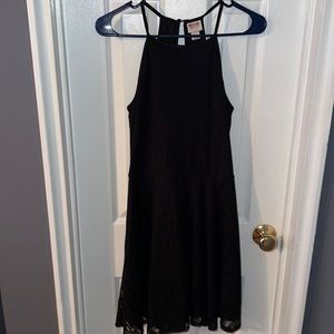 Beautiful Black Lace Skater Dress - Size Small
